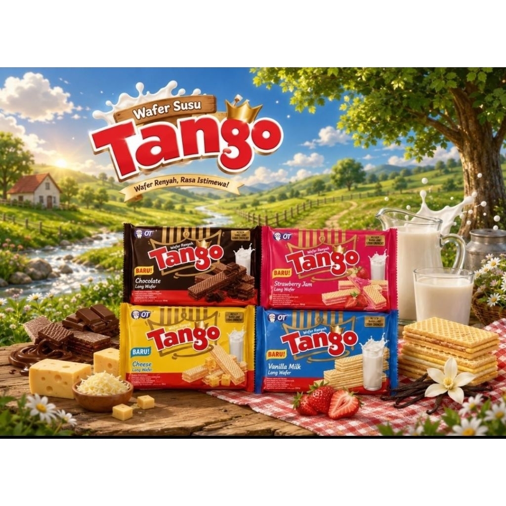 [ 1 KARTON ] 66 PCS TANGO WAFER 2000 Long Chocolate 37 Gram 1 Dus isi 6 Pack @10+1Pcs