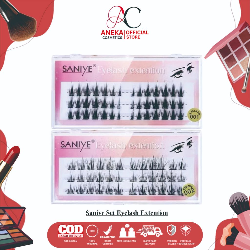 SANIYE False Eyelashes Set Tebal bisa pilih Pinset Tweezers J3003