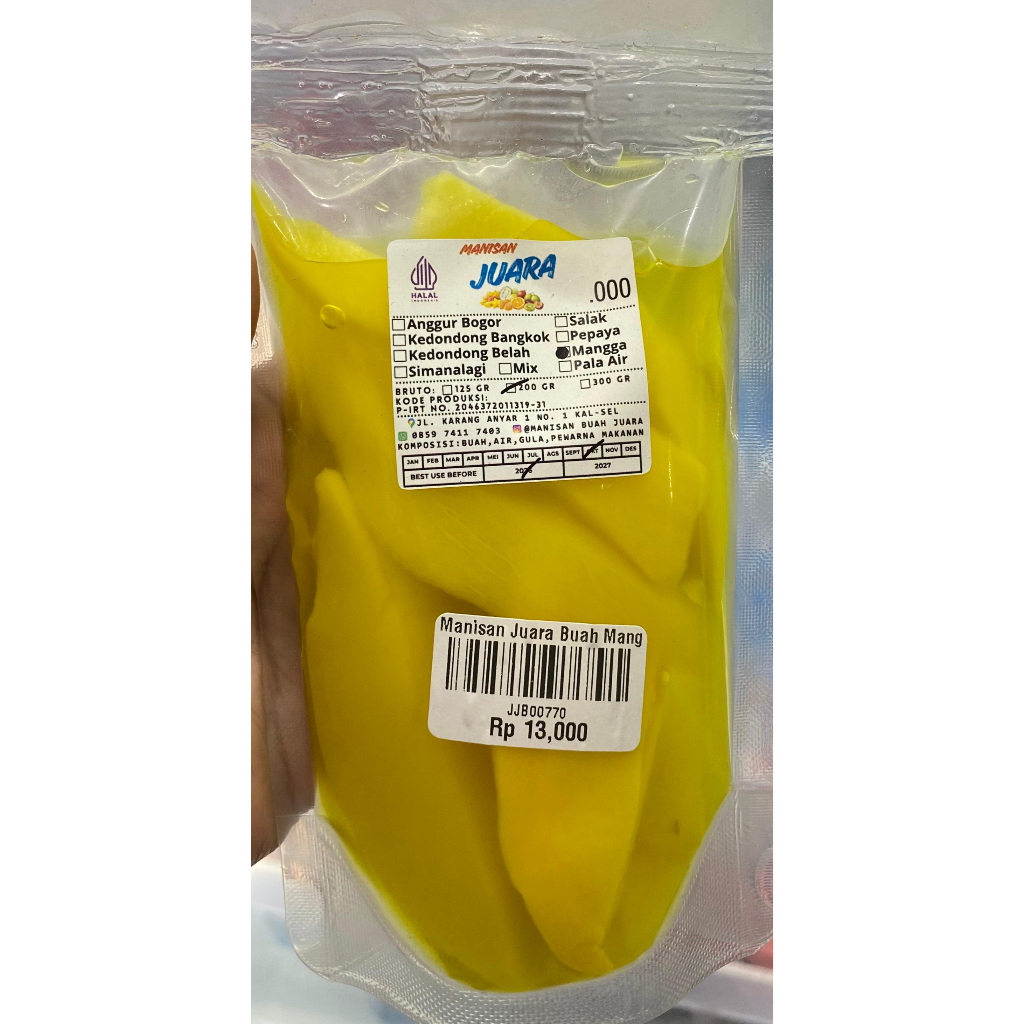 Manisan Juara Aneka  Buah 200gr |Kedondong |Mangga | Salak |Simanalagi |Segar Aneka Buah-Buahan