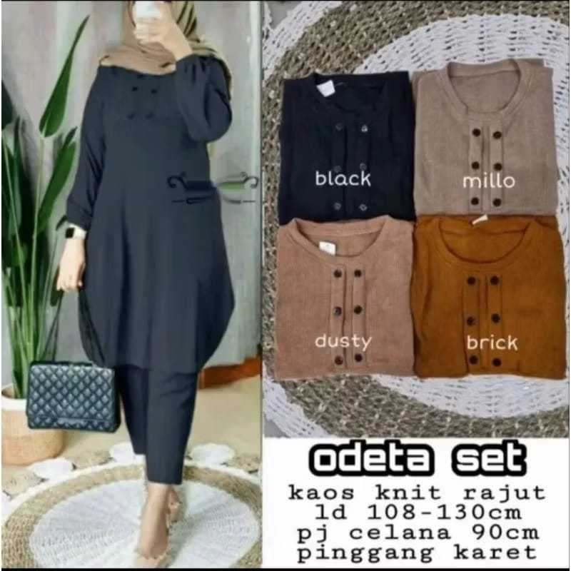 Baju Setelan Wanita Terbaru Odeta Set Jumbo Super Halus Setelan Celana Wanita Fashion Muslim Terbaru