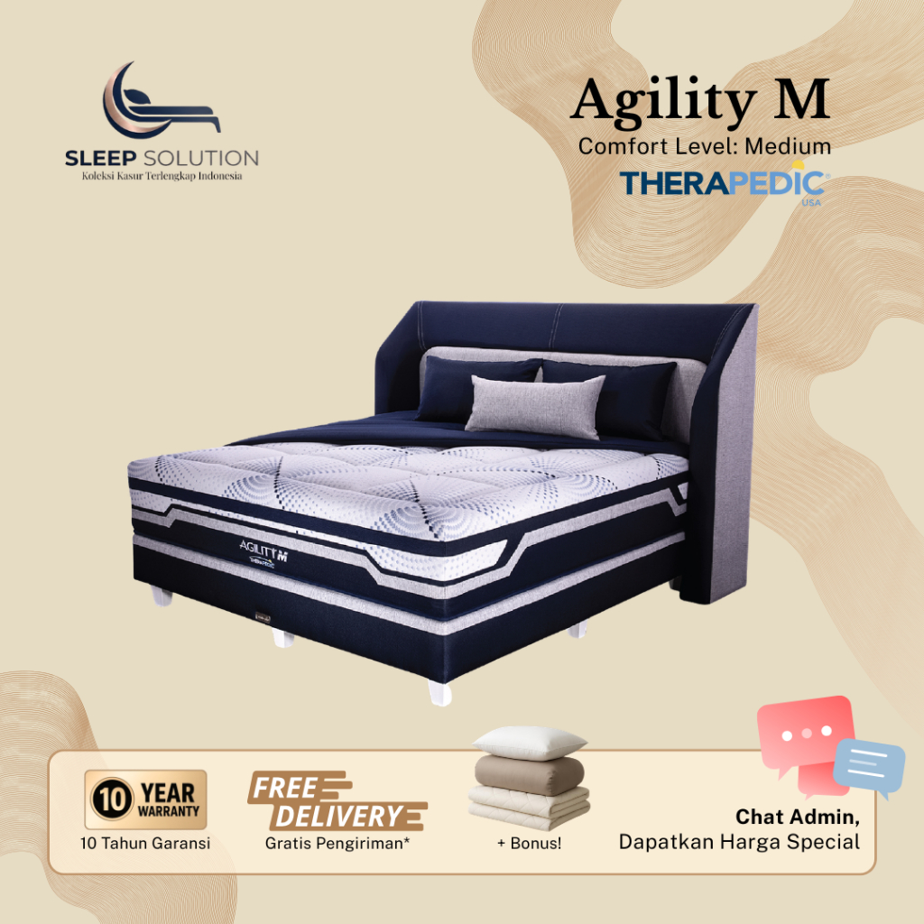 THERAPEDIC AGILITY M I Kasur Spring Bed | Matras Premium | 100x200, 120x200, 160x200, 180x200, 200x2