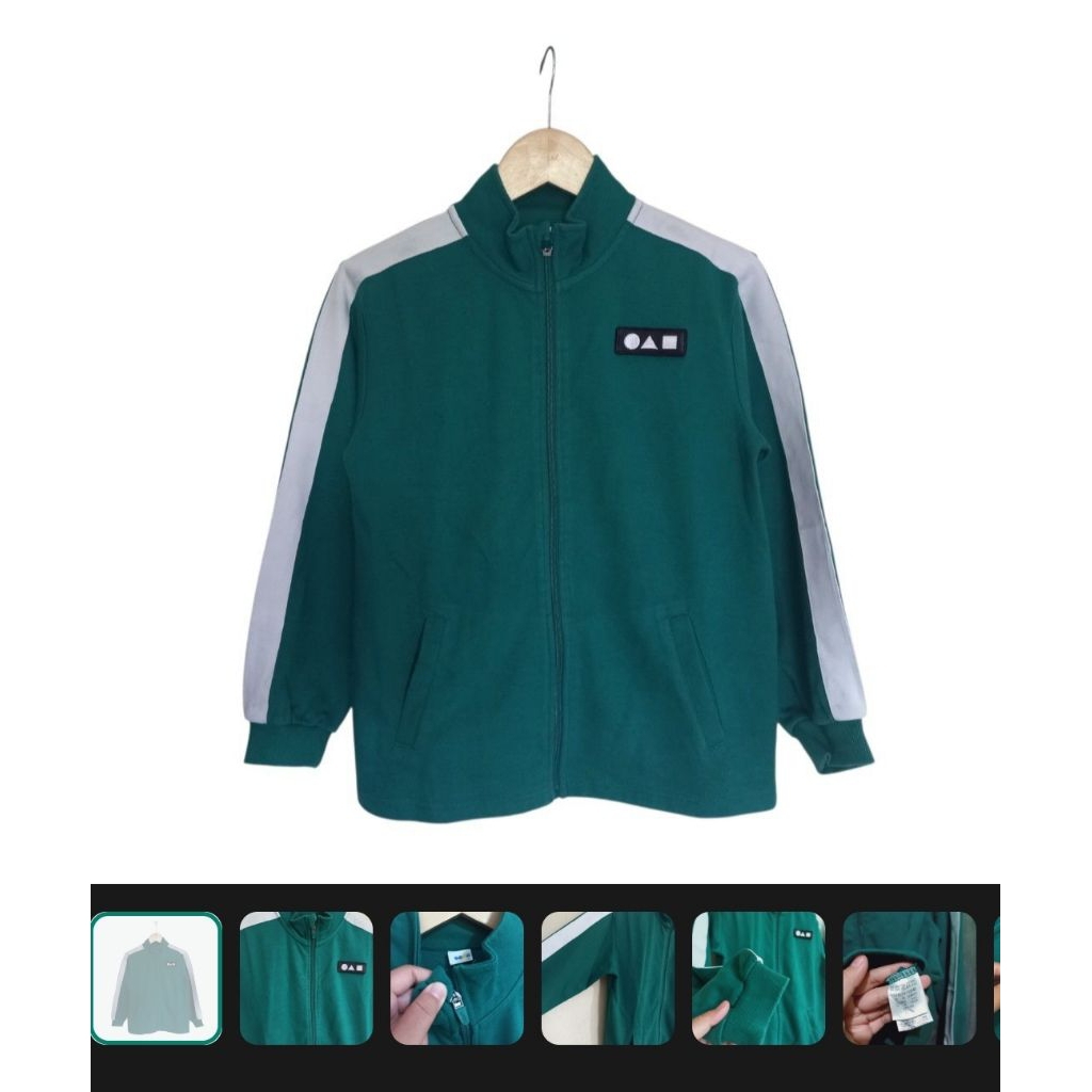 Jacket Tracktop Squid Sfit* Game Sweater Anak Hijau Botol Tag 150