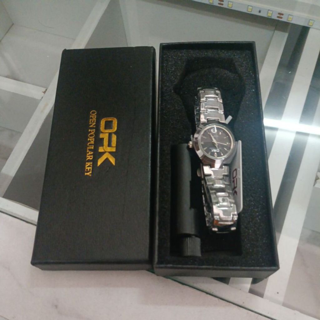 OPK JAM TANGAN WANITA ANTI AIR SILVER ORIGINAL