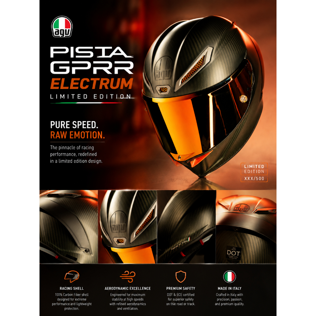 HELM AGV PISTA GPRR ELECTRUM - LIMITED EDITION (XL EURO FIT)