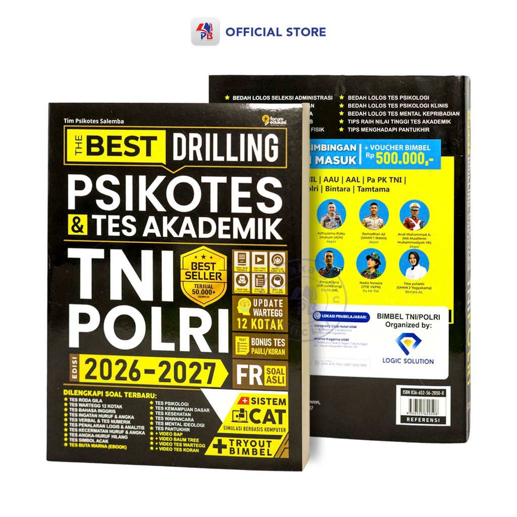 Buku Psikotes TNI POLRI / The Best Drilling Psikotes & Tes Akademik TNI POLRI 2026-2027 / FORUM EDUK