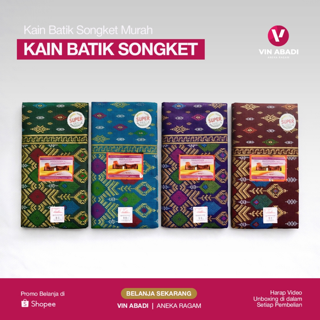 Kain Sarung Songket Prada Borneo Bali / Sarung Emas Prada