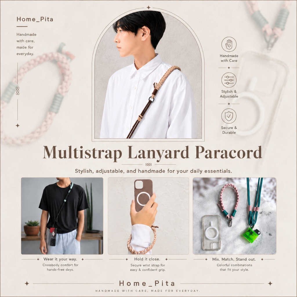 Multistrap Phonestrap Lanyard Paracord HP Adjustable 2in1 Crossbody | Smartphone Holder | Strap Tali