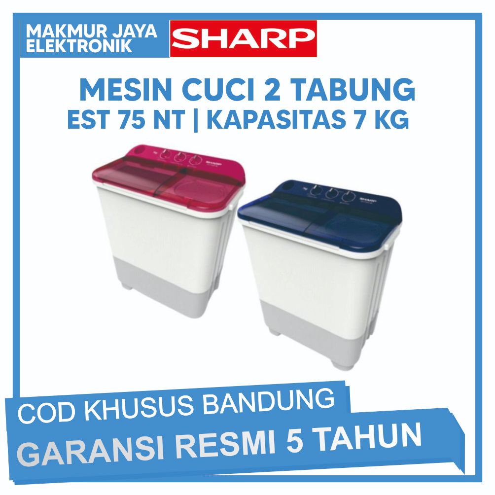 MESIN CUCI SHARP ES-T75NT (7KG) 2 TABUNG PUREMAGIC
