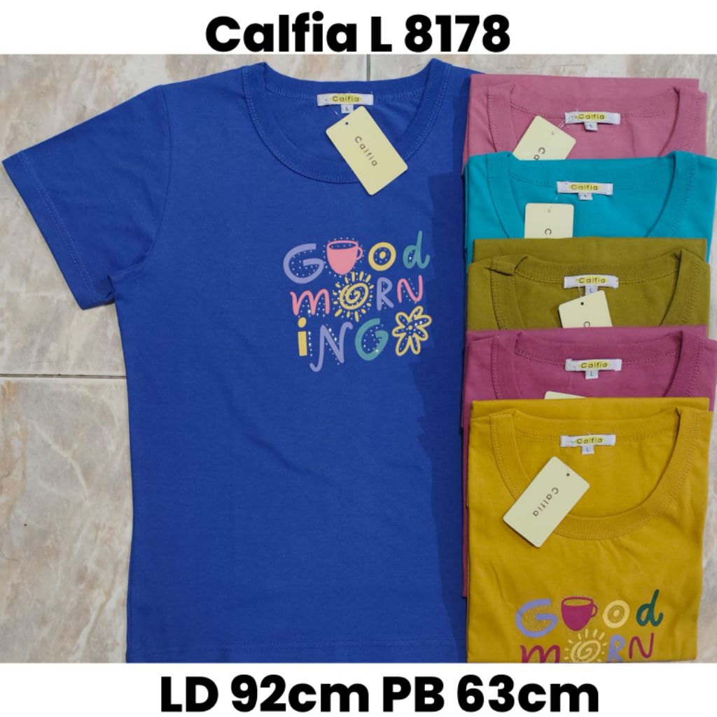 kaos calfia,atasan wanita murah,merk calfia,tebal,adem,size L