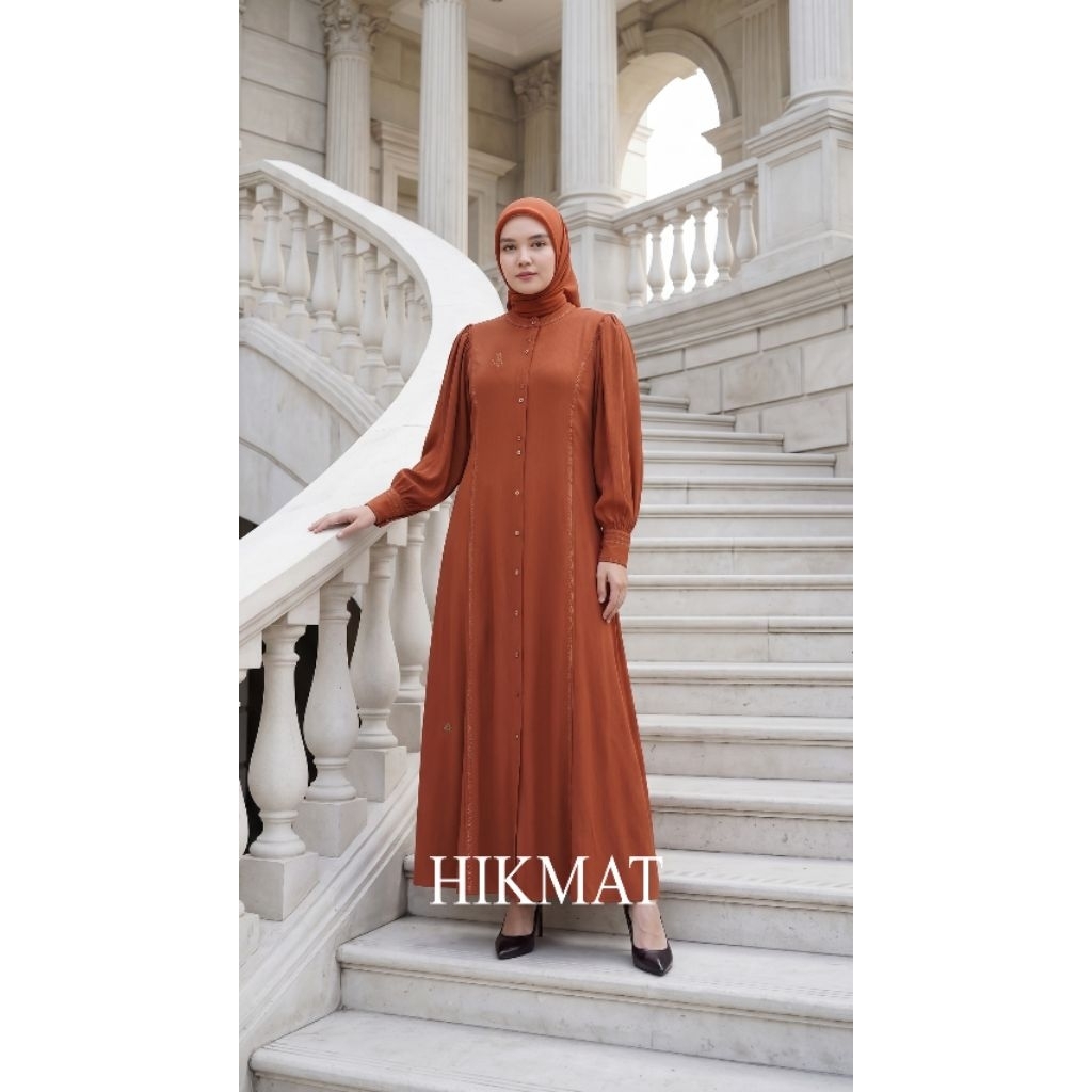Hikmat Original Fashion C1353 - Abaya Hikmat  - Noerbutikmuslim - Gamis lebaran - Gamis Mewah - Gami