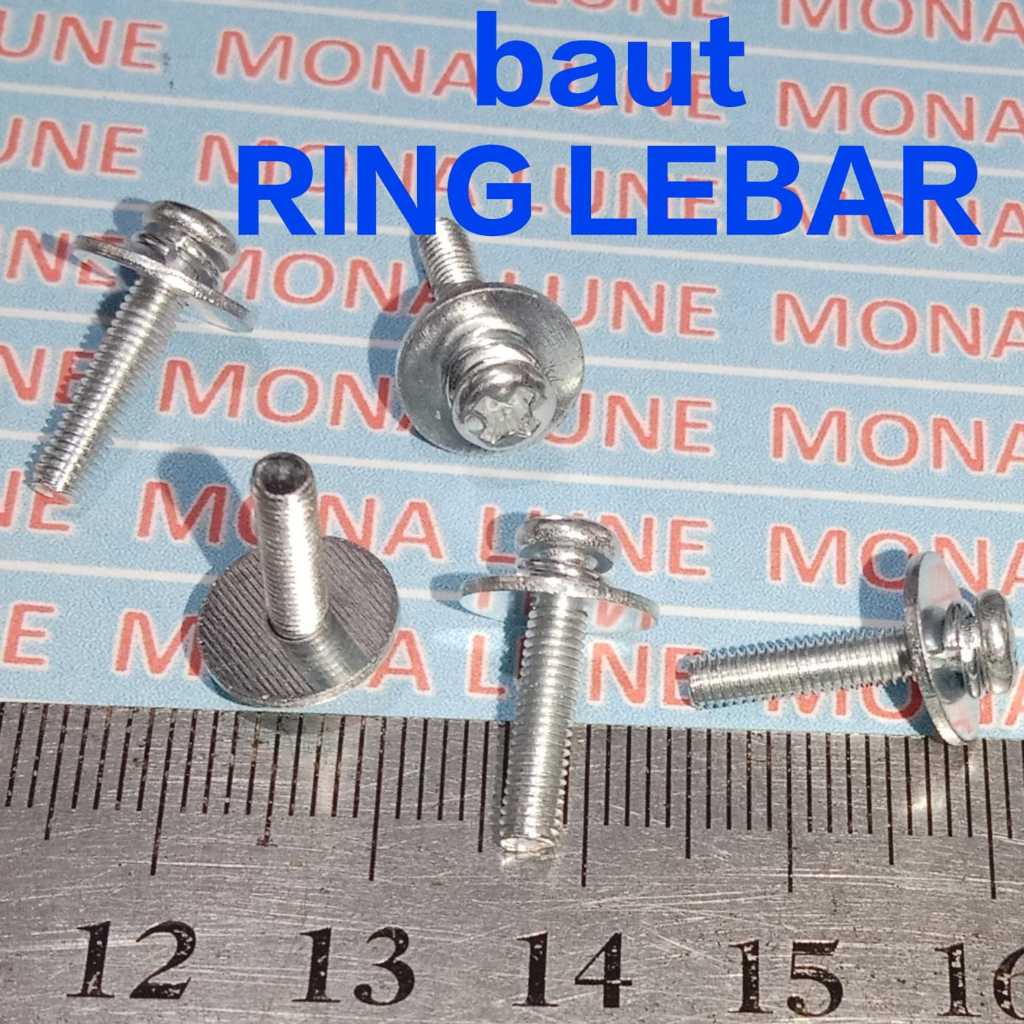 10PCS baut tr final M3X15mm NEMPEL ring LEBAR dan ring PER drat ulir halus diameter 3mm . pas untuk 