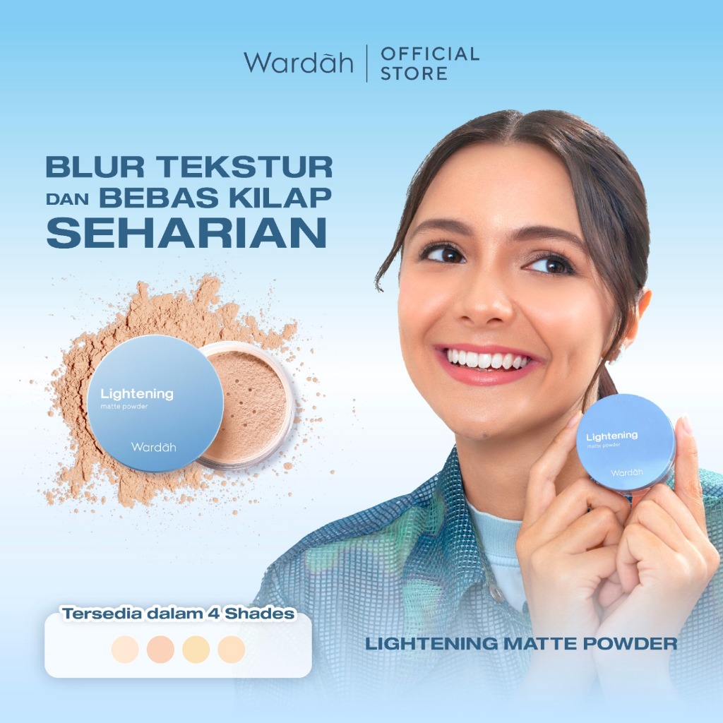 WARDAH Loose Powder Lightening Matte Powder 20 g Bedak Tabur dengan Smooth Matte Finish yang Diformu