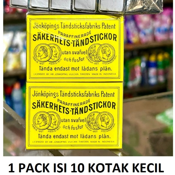 Dollar Korek Api Kayu 1 Pak isi 10s ORIGINAL sakerhets tandstickor WOODEN MATCH
