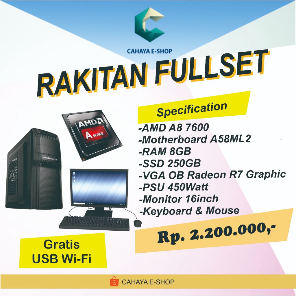 KOMPUTER GAMING FULLSET AMD A8 SERIES
