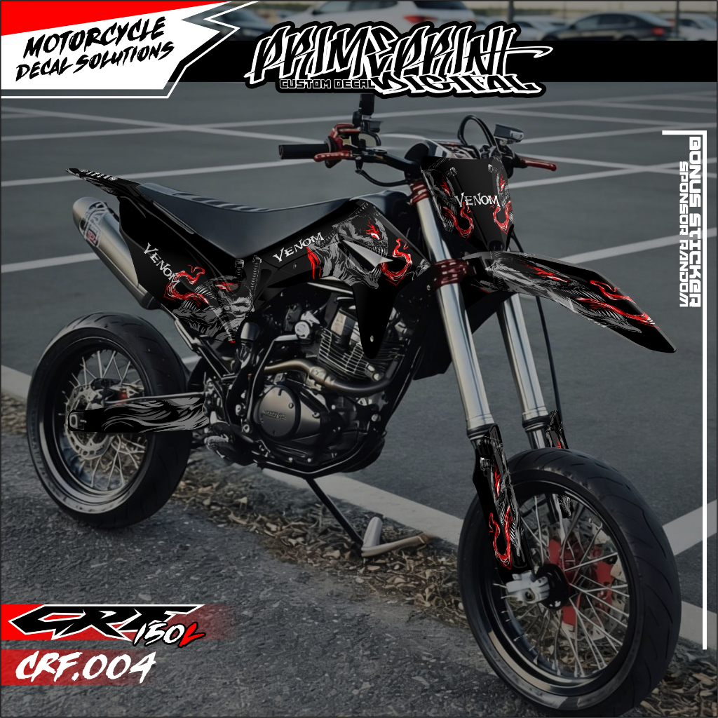 Decal Stiker Full Body CRF 150 L - Decal Dekal Sticker Variasi Custom CRF 150 L Premium Racing Venom