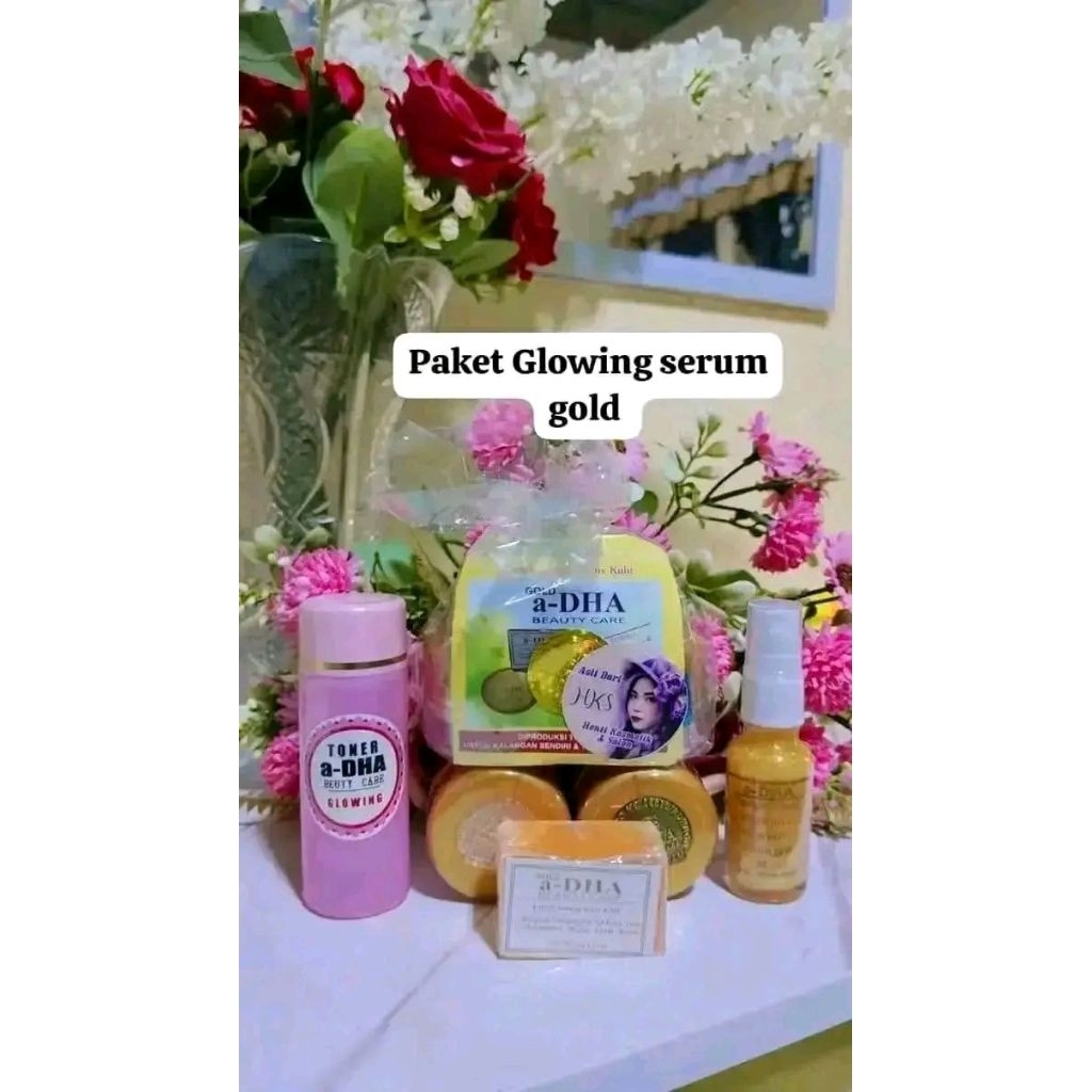 paket glowing cream a-DHA asli original