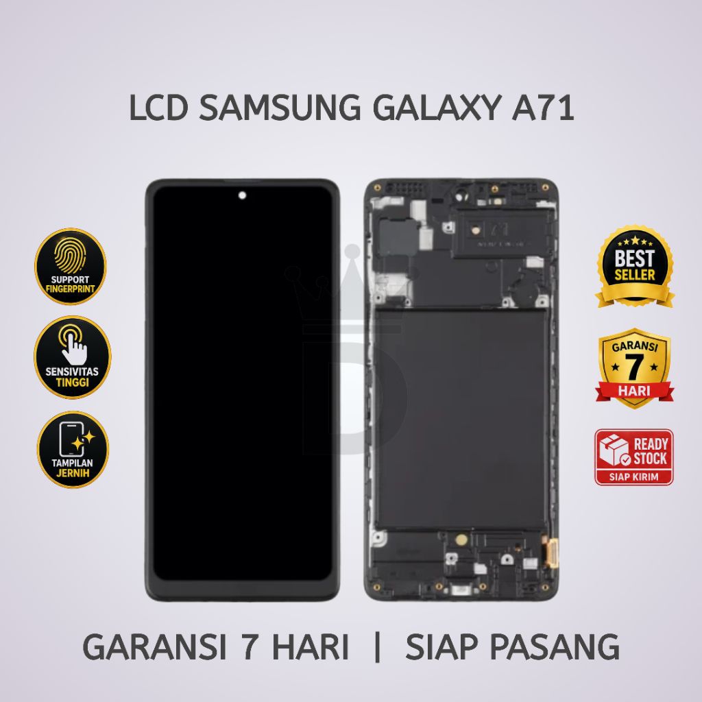 LCD TOUCHSCREEN SAMSUNG A71 OLED FINGERPRINT FULLSET + FRAME