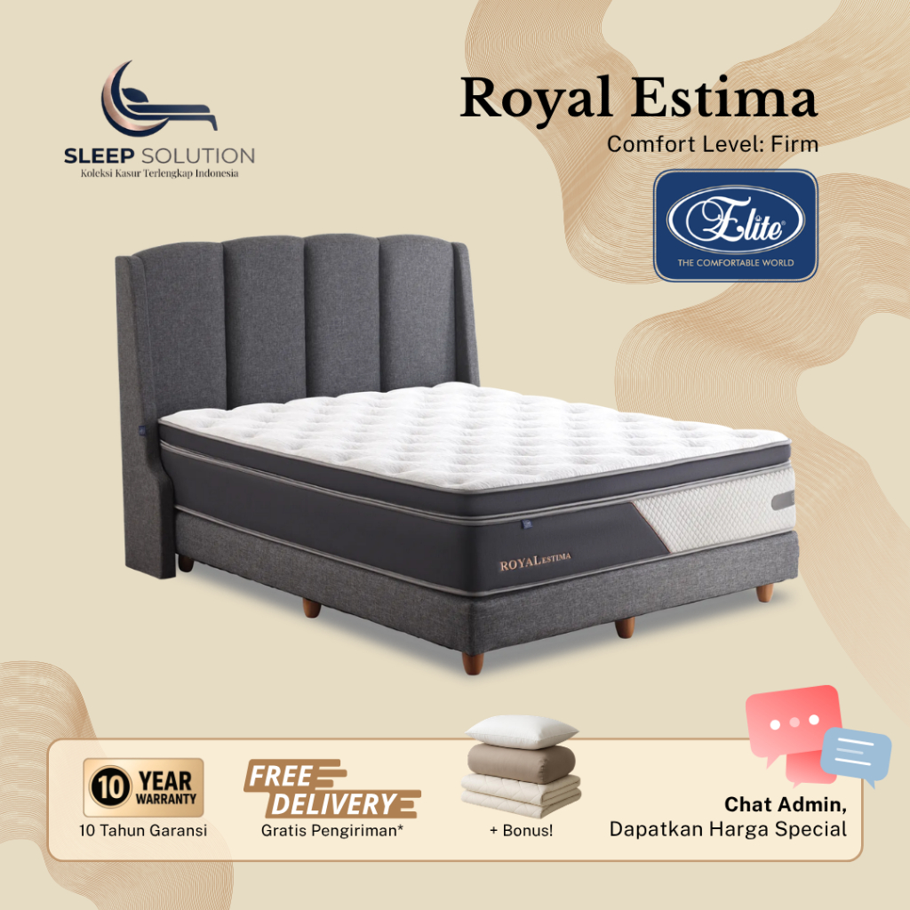 ELITE ROYAL ESTIMA I Kasur Spring Bed | Matras Premium | 100x200, 120x200, 160x200, 180x200, 200x200