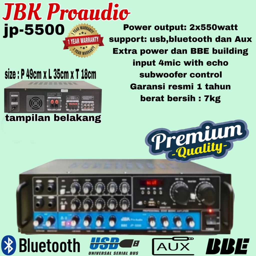Amplifier JBK Proaudio JP-5500 (2X550 Watt)