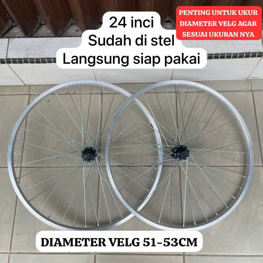 Wheelset Velg Sepeda 24 inch MTB BMX Alloy Rims