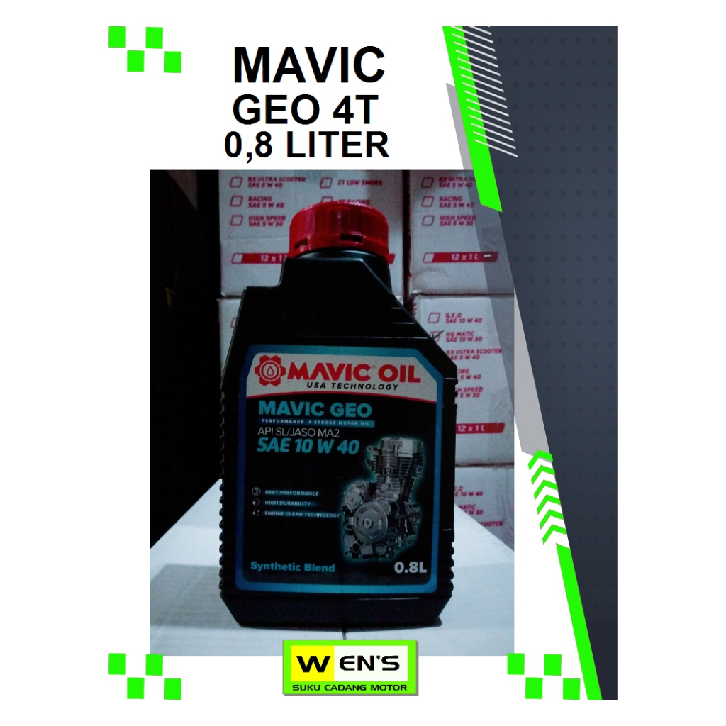 MAVIC OIL MAVIC GEO 4 STROKE SAE 10 W 40 API SL JASO MA2 OLI MAVIC 08L