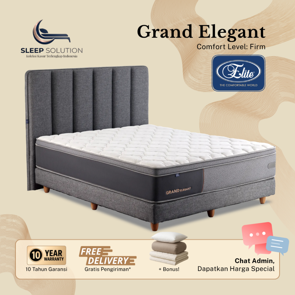 ELITE GRAND ELEGANT I Kasur Spring Bed | Matras Premium | 100x200, 120x200, 160x200, 180x200, 200x20