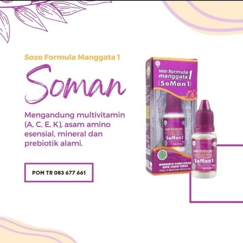 SOZO MANGGATA SOMAN 1 JAMU TETES HERBAL ASLI 8ML MEMBANTU MEMELIHARA DAYA TAHAN TUBUH