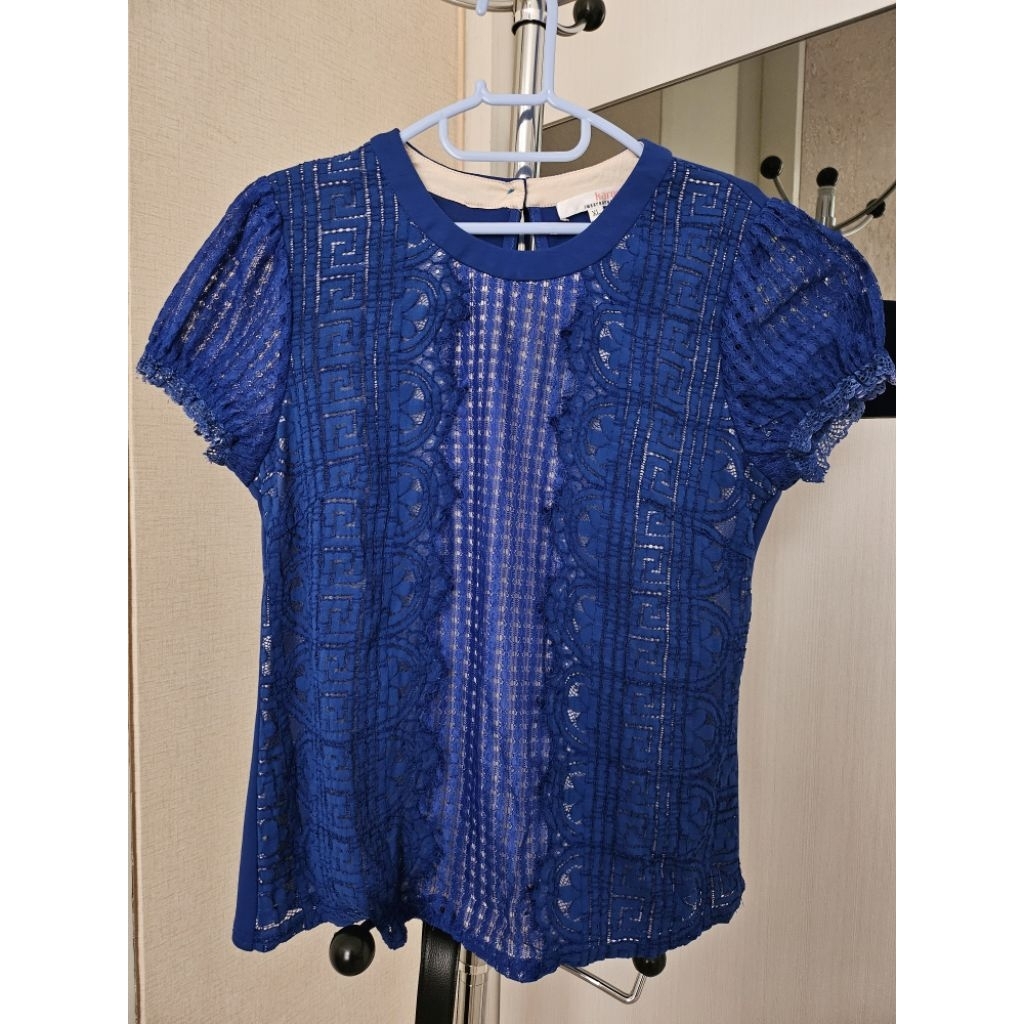 Top biru tua ukuran besar karoro PRELOVED/BEKAS