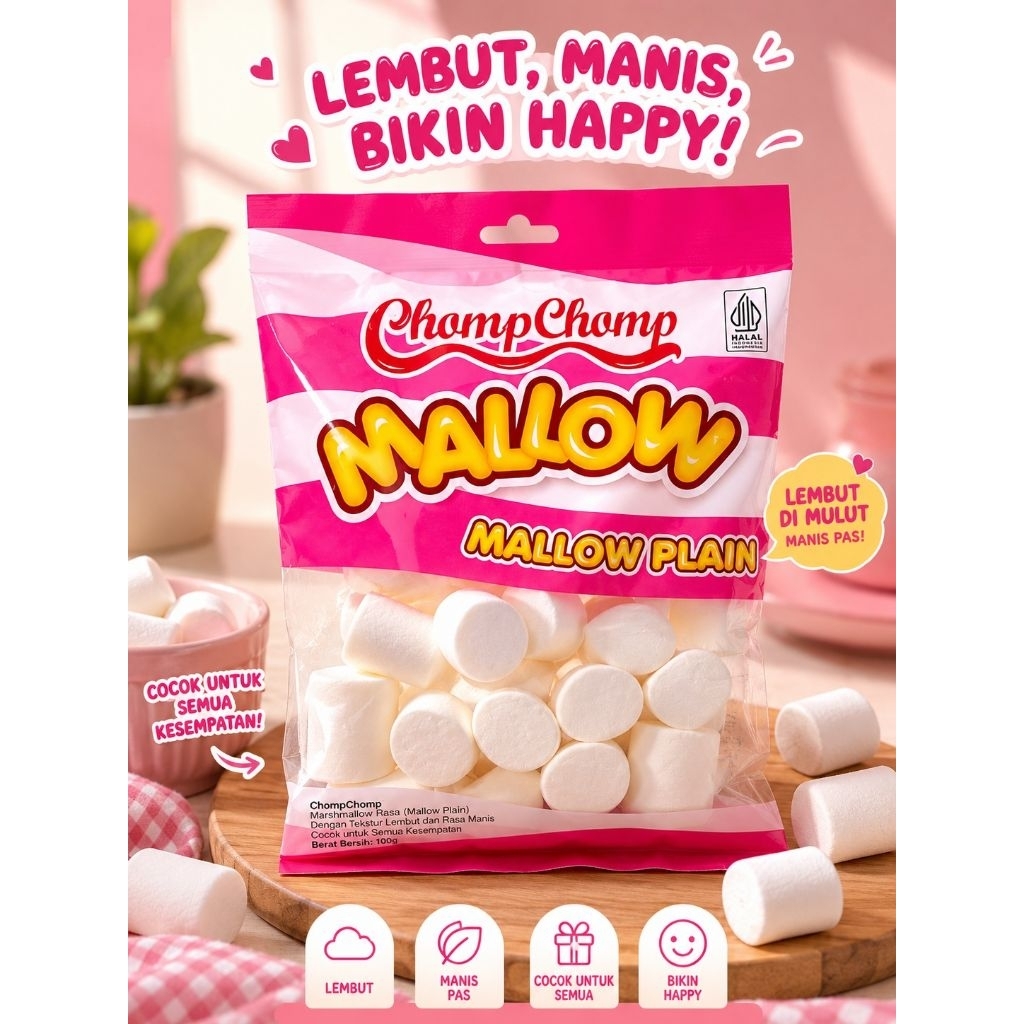 marshmallow plain marshmallow jumbo chomp chomp 200gram