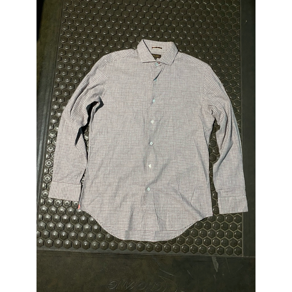 KEMEJA LENGAN PANJANG LUXURY PAUL SMITH LONDON TARTAN MERAH MAROON MEWAH BRANDED