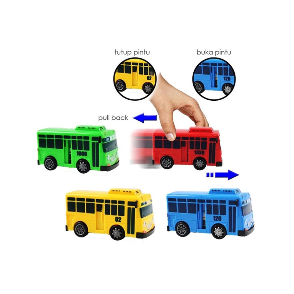 Toys Bus Tayo 9 Pcs - Mainan mobil TAYO SLIDING DOOR