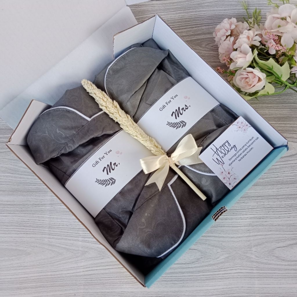Hampers Setelan Piyama Pria dan Daster piyama  Wanita | Hampers Wedding Baju Tidur