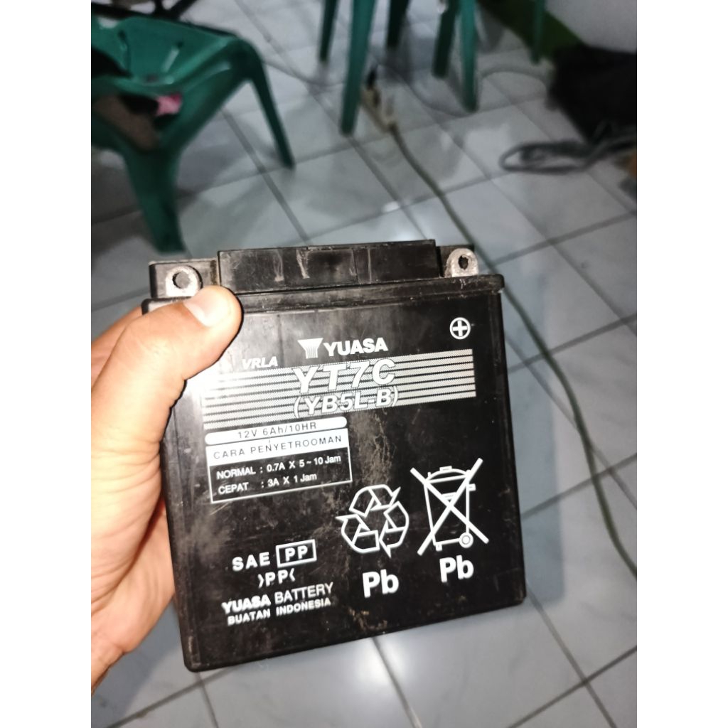 aki yuasa Yt7c bekas normal