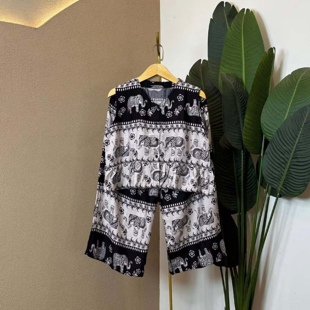 setelan babydol/setelan bunga AMIRA SET bunga/airin set/setelan busui/set ibu hamil/baju tidur/