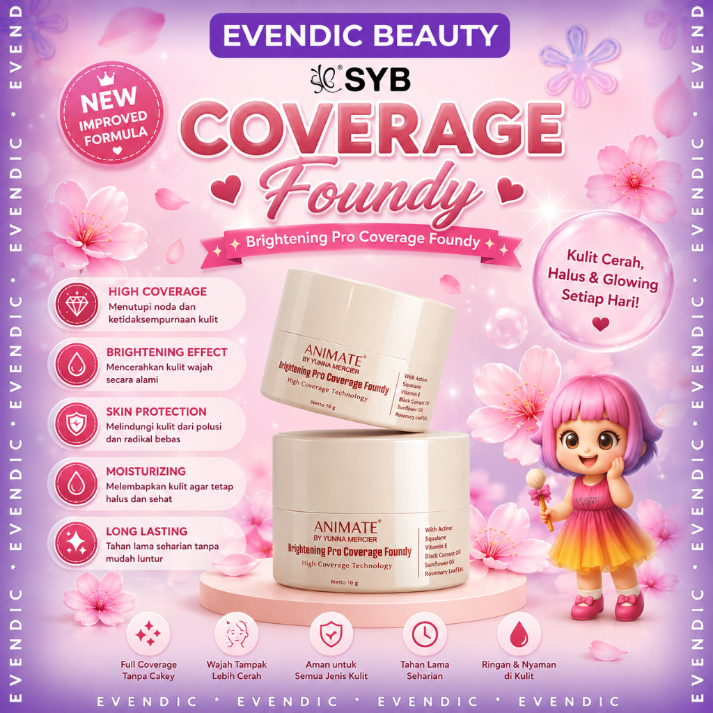Animate Brightening Pro Coverage Foundy 10 gr | Evendic Beauty