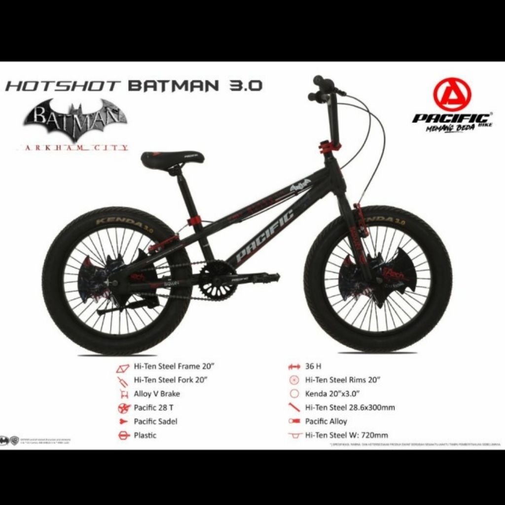 Sepeda BMX Pacific Hotshot Batman 3.0 20inch