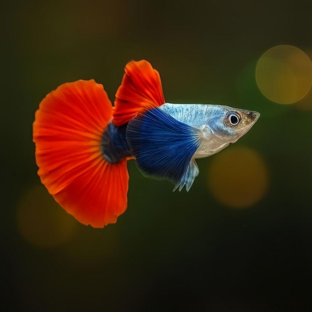 hiasan aquarium sticker guppy prtde hm rosetail 1 pasang