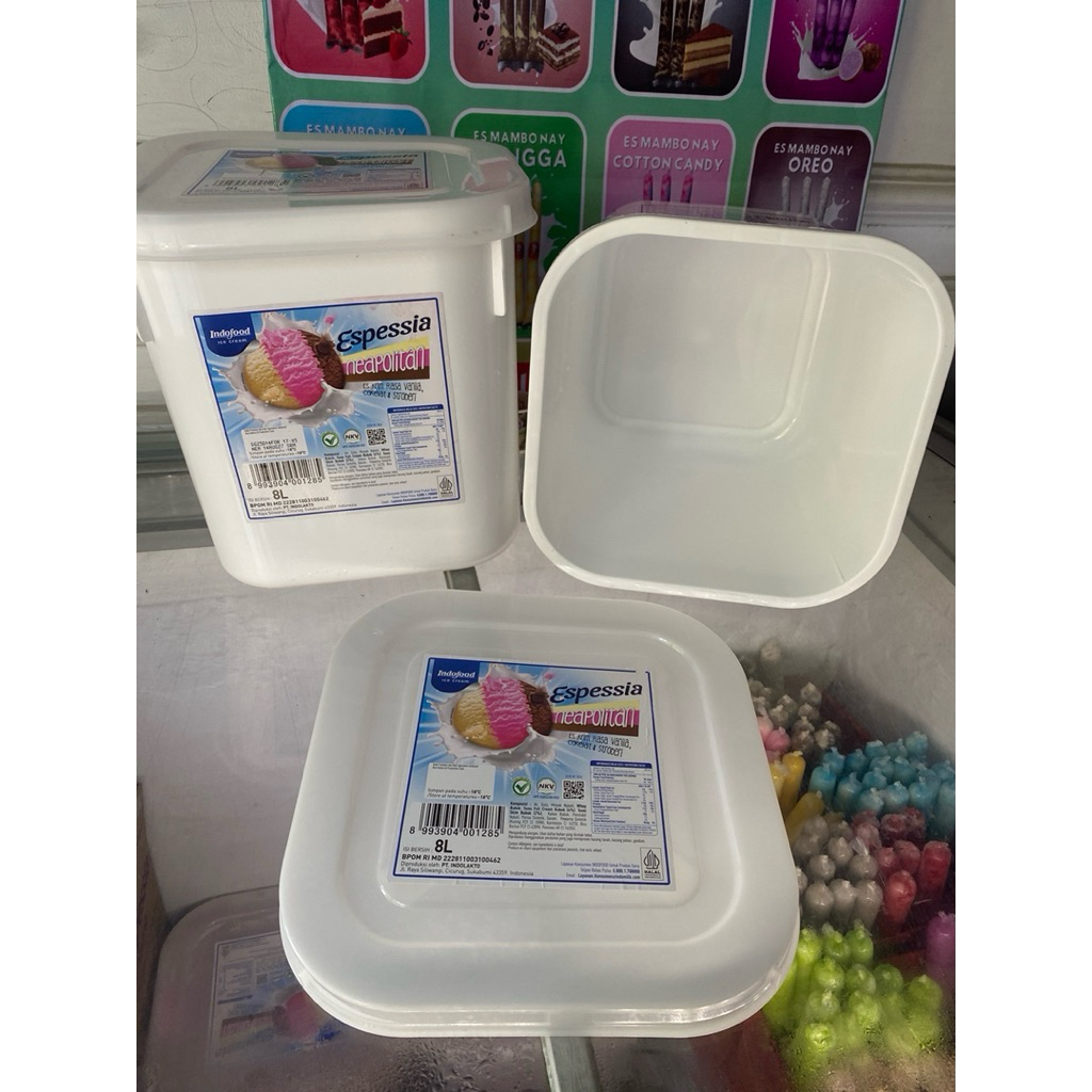 ember bkas eskrim /Ember Plastik Espessia 8 Liter Kotak putih