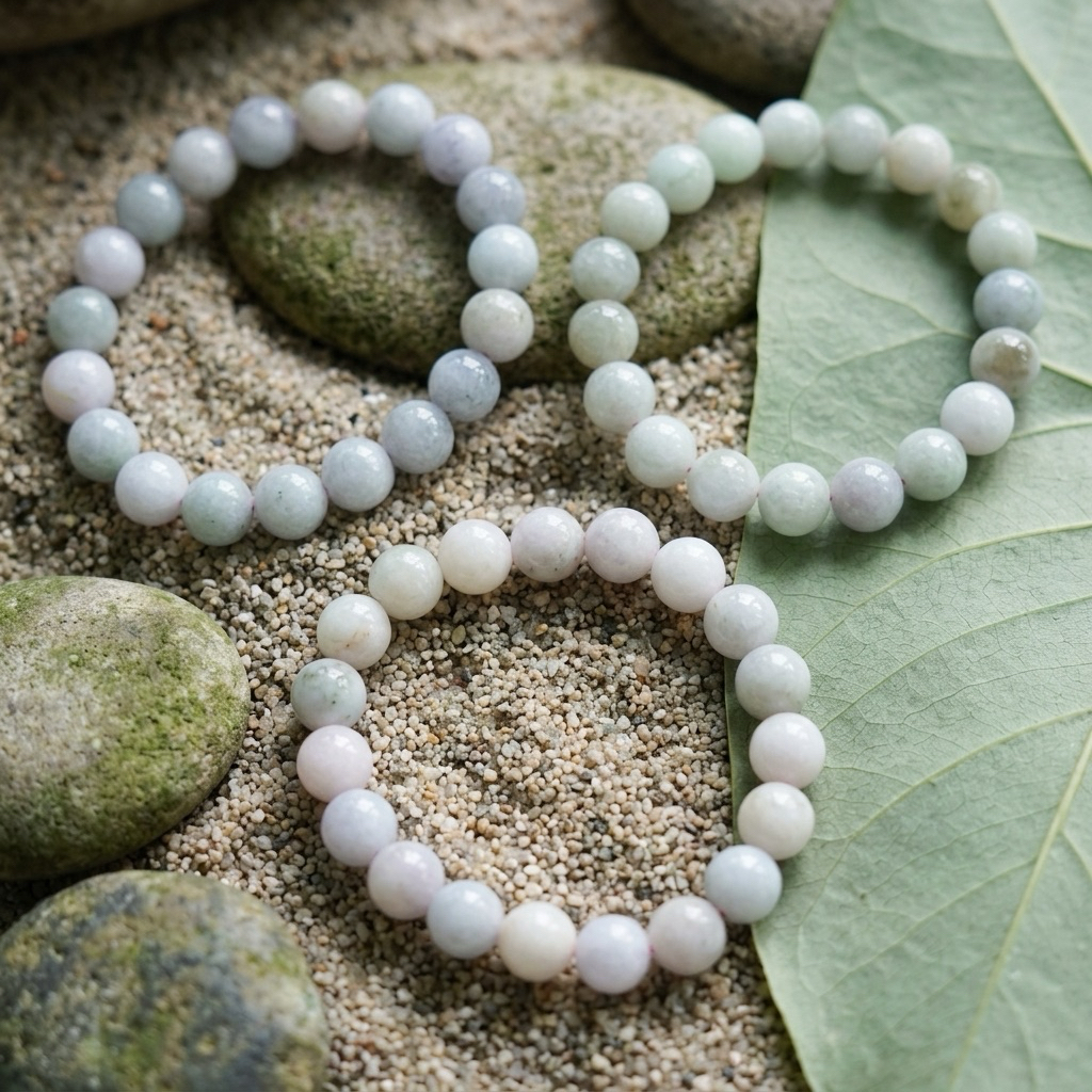 Gelang giok Natural Type A Myanmar jade beaded bracelets Bersertifikat