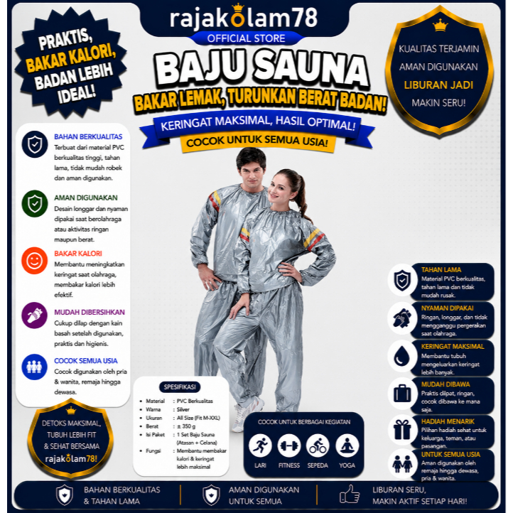 SAUNA Suit / Baju sauna / baju sauna / SaunaSauna hoodie olahraga /PAKAIAN OLAHRAGA