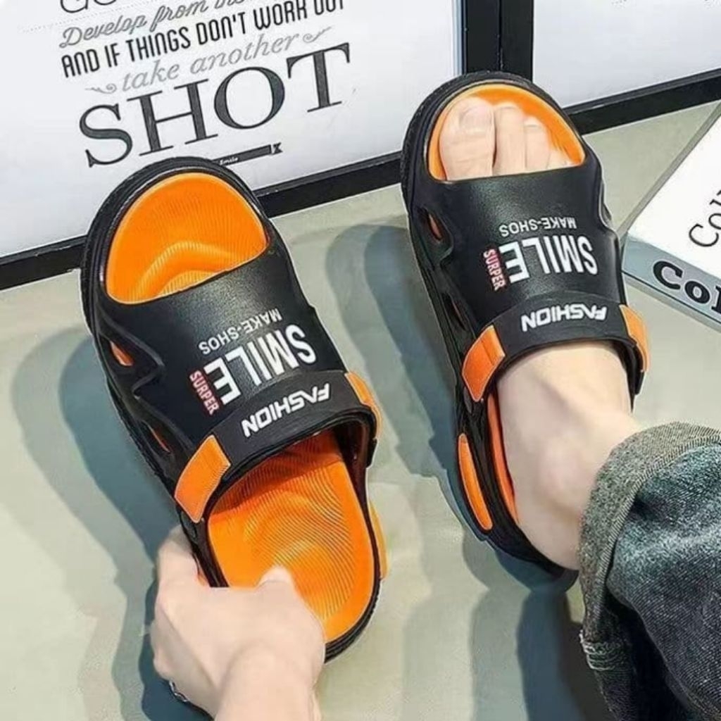 Sandal Pria/Wanita Sendal Karet untuk Pria/Wanita, Sendal Pantai, dengan Dasar yang Tebal