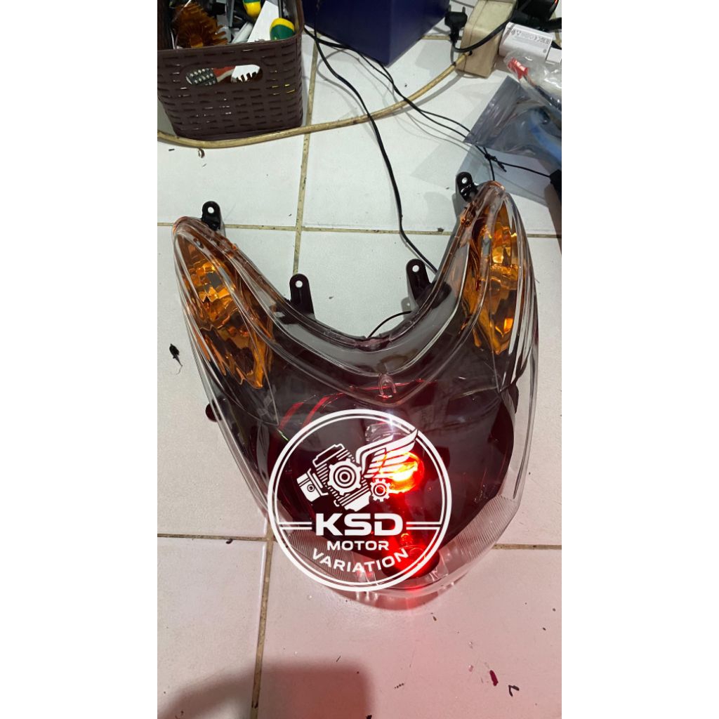PAKET LAMPU DEPAN MIO SOUL KARBU SOKET H4