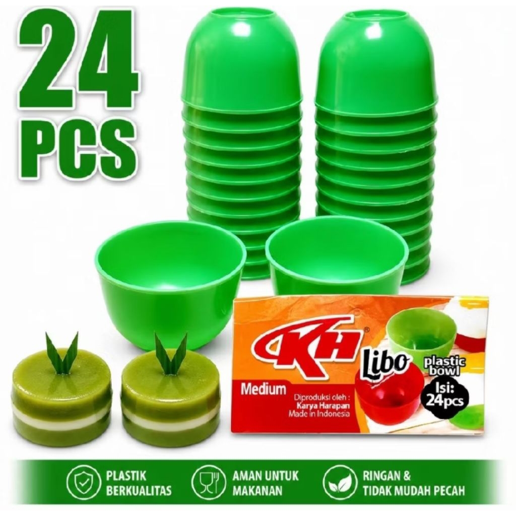 24PCS CETAKAN KUNING TELUR LIBO APEM BESAR HIJAU KH