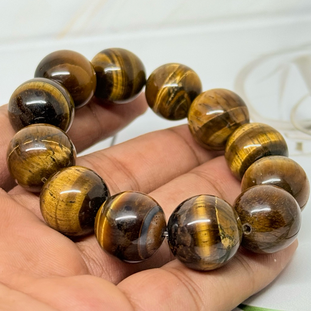 Gelang Batu Cat Eye Asli - Model Klasik, Desain Elegan, Motif Unik