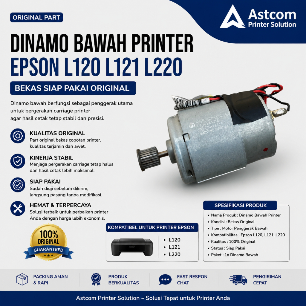 Dinamo Bawah Printer Epson L120 L121 L220 Original Bekas Siap Pakai Motor Carriage