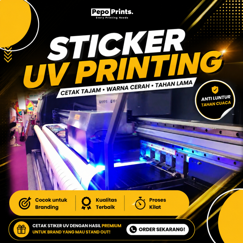 Pepo Cetak Sticker Meteran UV PRINTING, Sticker UV Ritrama, Sticker NEONBOX 1 HARI READY