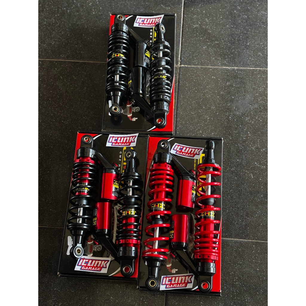 shockbreaker sok CMZ 280mm fizr jupiter z vega force 1 alfa pemasangan PNP tabung atas 280mm CMZ