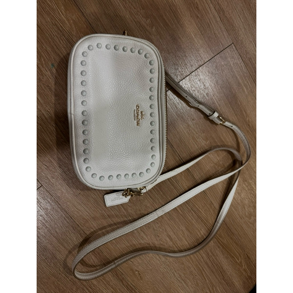 tas shoulder bag coach ivory authentic preloved