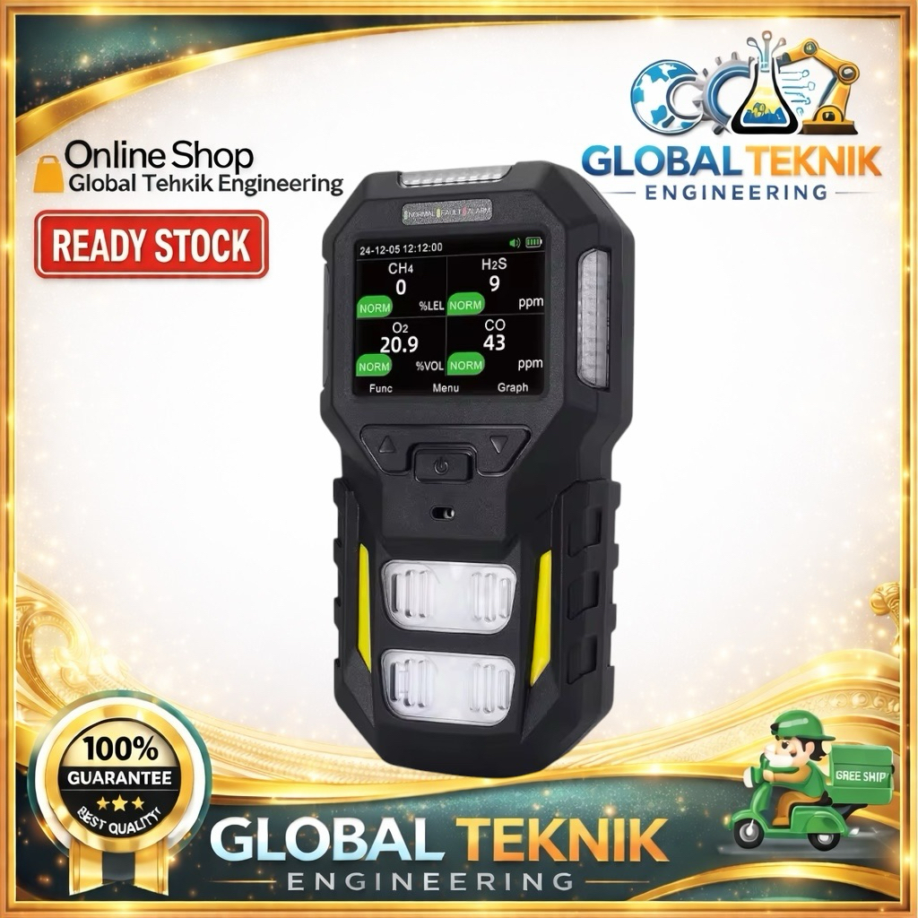 Portable Multi Gas 4in1 Gas Detector Bosean BT-BX402 Multi 4 Alarm Mode (LEL O2 CO H2S)
