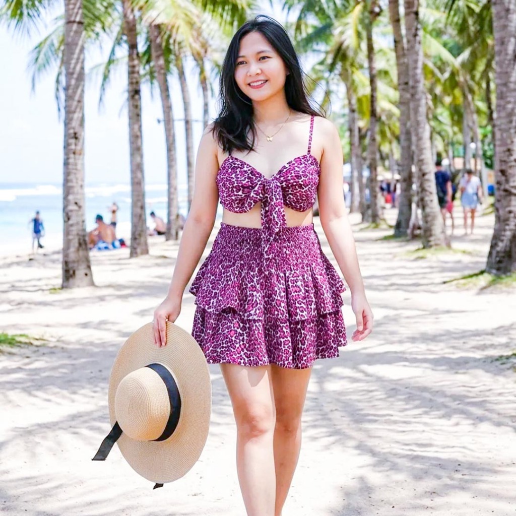 Setelan bra rok mini pantai Bali wanita oneset Swimwear